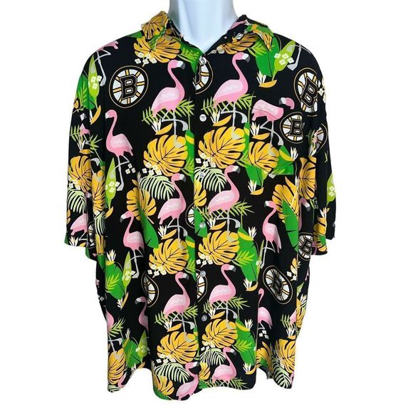 NHL Other - Bruins NHL Hawaiian Flamingo Shirt SZ 2XL